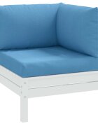 vidaXL Палетни възглавници 3 бр меланж сини плат