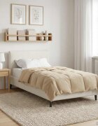 vidaXL Пълно годишно юрганче 135 x 200 cm 4 сезона Кремаво Дишащo