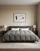 vidaXL Пълно годишно юрганче 200 x 240 cm 4 сезона Светлосиво Дишащo