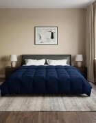 vidaXL Пълно годишно юрганче 200 x 240 cm 4 сезона Тъмен син Дишащo