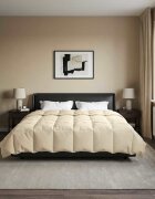 vidaXL Пълно годишно юрганче 220 x 260 cm 4 сезона Кремаво Дишащo