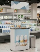 vidaXL Панаирен пулт Черен и бял 90 x 48 x 200 см Инженерно дърво и PP