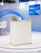 vidaXL Панаирен пулт Светло кафяво и бяло 80 x 40 x 93 см