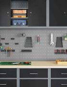 vidaXL Панел за инструменти 3 бр. Сив 150 x 1 x 60 см
