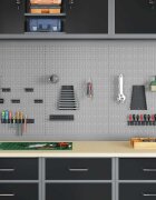 vidaXL Панел за инструменти 3 бр. Сив 150 x 1 x 80 см
