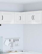 vidaXL Панел за миялна машина Kalmar Лъскаво бяло 57 x 57 x 40 см