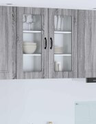 vidaXL Панел за миялна машина Kalmar Сив Сонома 40 x 31 x 80 см