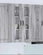 vidaXL Панел за миялна машина Kalmar Сив Сонома 60 x 31 x 100 см