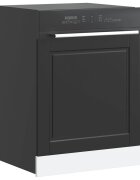 vidaXL Панел за съдомиялна машина Porto черен 60x15x57см инженерно дърво