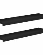 vidaXL Парапети за прозорци 2 бр. Черно 100 x 25 x 2 cm Солидно бук