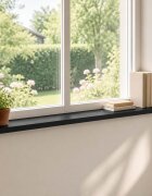 vidaXL Парапети за прозорци 2 бр. Черно 110 x 15 x 2 cm Солидно бук