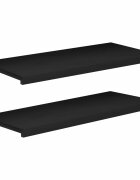 vidaXL Парапети за прозорци 2 бр. Черно 90 x 40 x 2 cm Солидно бук