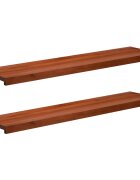 vidaXL Парапети за прозорци 2 бр. Кафяво 120 x 30 x 2 cm Солидно бук