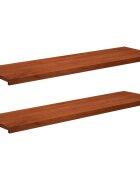 vidaXL Парапети за прозорци 2 бр. Кафяво 140 x 40 x 2 cm Солидно бук