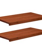 vidaXL Парапети за прозорци 2 бр. Кафяво 70 x 40 x 2 cm Солидно бук
