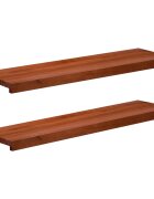 vidaXL Парапети за прозорци 2 бр. Кафяво 90 x 30 x 2 cm Солидно бук
