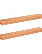vidaXL Парапети за прозорци 2 бр. Лак 110 x 30 x 2 cm Солидно бук