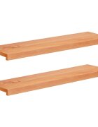 vidaXL Парапети за прозорци 2 бр. Лакиран 100 x 30 x 2 cm Солидно бук