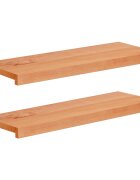 vidaXL Парапети за прозорци 2 бр. Лакиран 70 x 25 x 2 cm Солидно бук