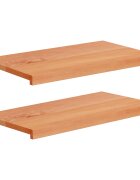 vidaXL Парапети за прозорци 2 бр. Лакиран 80x 40 x 2 см Солидно бук