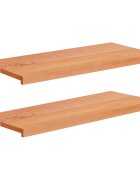 vidaXL Парапети за прозорци 2 бр. Лакиран 90 x 40 x 2 cm Солидно бук