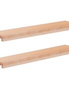 vidaXL Парапети за прозорци 2 бр. Натурално 70 x 20 x 2 cm Солидно бук