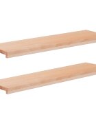 vidaXL Парапети за прозорци 2 бр. Натурално 90 x 25 x 2 cm Солидно бук