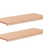 vidaXL Парапети за прозорци 2 бр. Натурално 90 x 40 x 2 cm Солидно бук