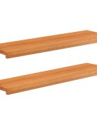 vidaXL Парапети за прозорци 2 бр. Светло кафяво 100 x 25 x 2 cm