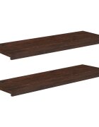 vidaXL Парапети за прозорци 2 бр. Тъмен кафяв 110 x 40 x 2 cm