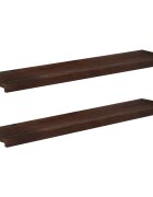 vidaXL Парапети за прозорци 2 бр. Тъмен кафяв 120 x 30 x 2 cm