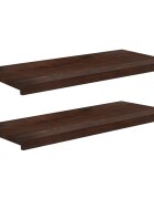 vidaXL Парапети за прозорци 2 бр. Тъмен кафяв 90 x 40 x 2 cm