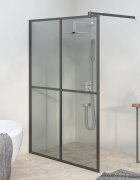 vidaXL Параван за баня 140x195 см тъмно закалено стъкло
