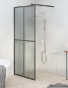 vidaXL Параван за баня 80x195 см тъмно закалено стъкло