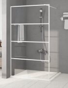 vidaXL Параван за баня бял 115x195 см прозрачно ESG стъкло