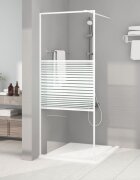 vidaXL Параван за баня бял 80x195 см прозрачно ESG стъкло