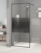 vidaXL Параван за баня черен 90x195 см прозрачно ESG стъкло