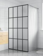 vidaXL Параван за баня матирано закалено стъкло 100x195 см