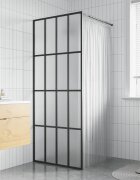 vidaXL Параван за баня матирано закалено стъкло 80x195 см
