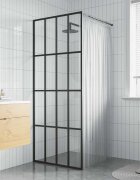 vidaXL Параван за баня прозрачно закалено стъкло 90x195 см