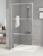 vidaXL Параван за баня сребрист 100x195 см прозрачно ESG стъкло