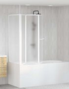 vidaXL Параван за душ/вана L форма 70x120x137 см 4 панела сгъваем