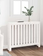 vidaXL Параван за радиатор бял 1085x19x84 см борово дърво масив