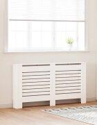 vidaXL Параван за радиатор бял 152x19x815 см МДФ