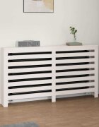 vidaXL Параван за радиатор бял 153x19x84 см борово дърво масив