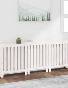 vidaXL Параван за радиатор бял 210x21x85 см борово дърво масив