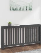 vidaXL Параван за радиатор сив 169x19x84 см борово дърво масив