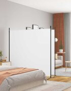 vidaXL Параван за стая 2 панела бял 348x180 см плат