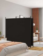 vidaXL Параван за стая 2 панела черен 348x180 cм плат