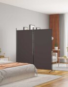 vidaXL Параван за стая 2 панела кафяв 175x180 см плат